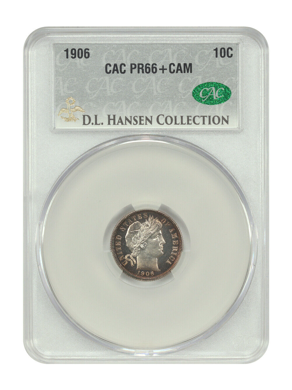 1906 10C CACG PR66+CAM ex: D.L. Hansen - Barber Dime