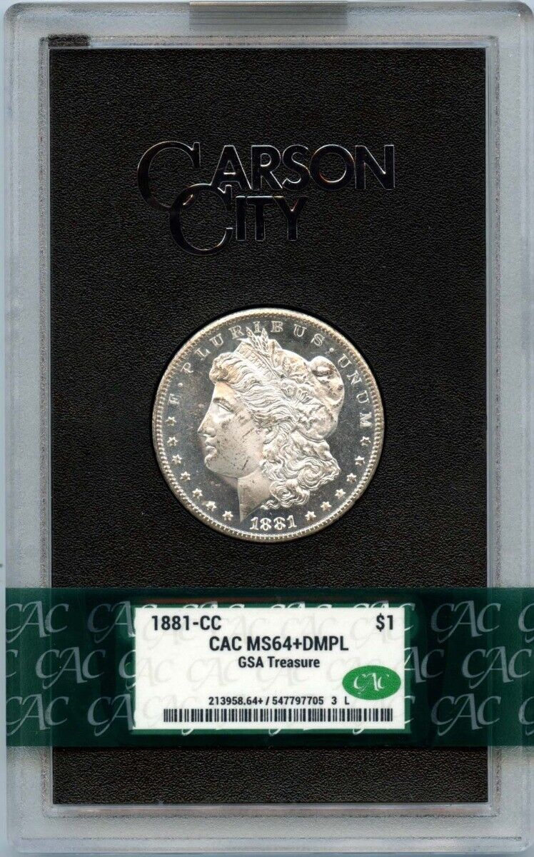 1881-CC $1 Morgan Dollar GSA Hoard CACG MS64+DMPL