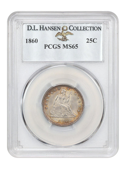 1860 25C PCGS MS65 ex: D.L. Hansen