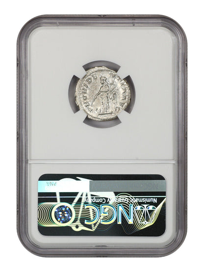 Ancient Roman: Maximinus (AD 235-238) AR Denarius NGC Choice AU