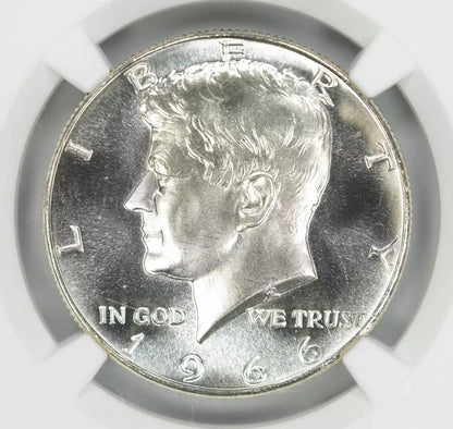 1966 SMS DDO KENNEDY HALF DOLLAR 50C FS-106 NGC CERTIFIED MS 69 MINT UNC (056)