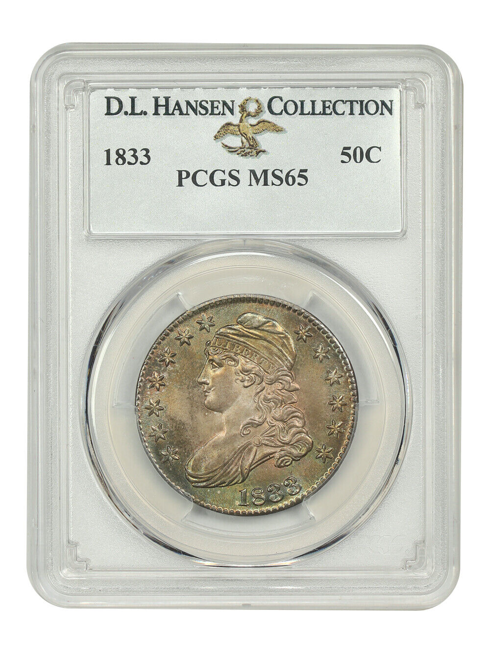 1833 50C PCGS MS65 ex: D.L. Hansen