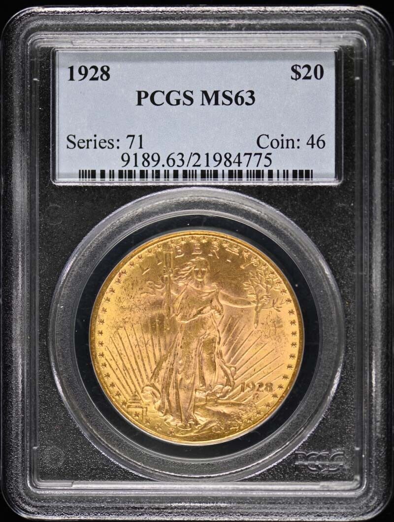 1928 $20 Saint Gaudens PCGS MS63