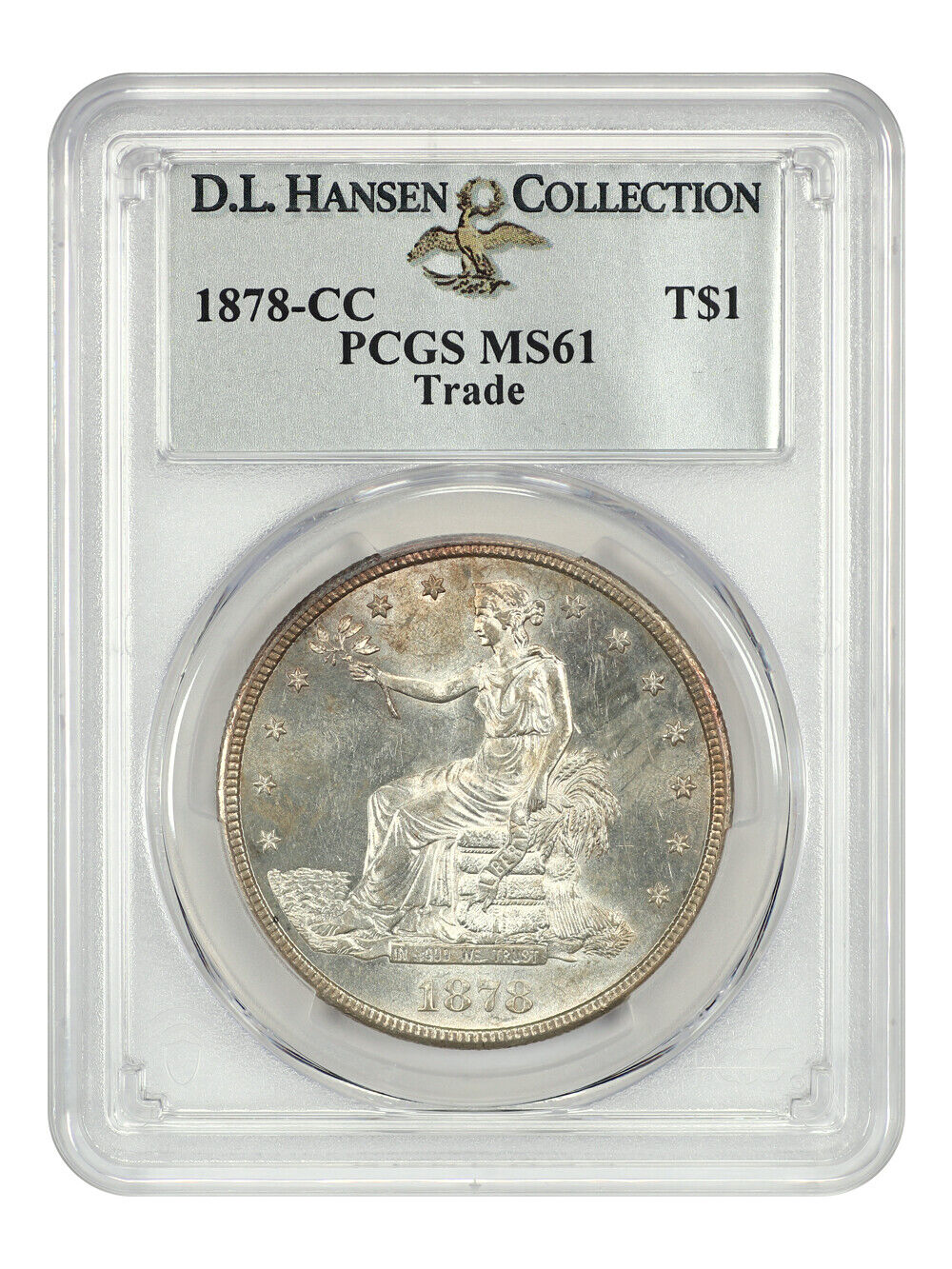 1878-CC Trade $1 PCGS MS61 ex: D.L. Hansen