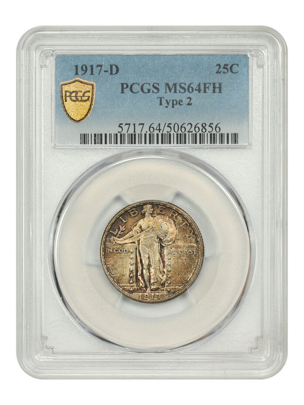 1917-D 25C PCGS MS64FH (Type 2) - Standing Liberty Quarter