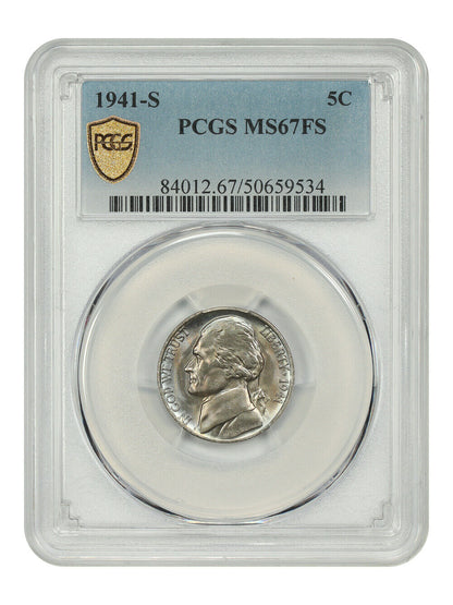 1941-S 5C PCGS MS67FS - Jefferson Nickel