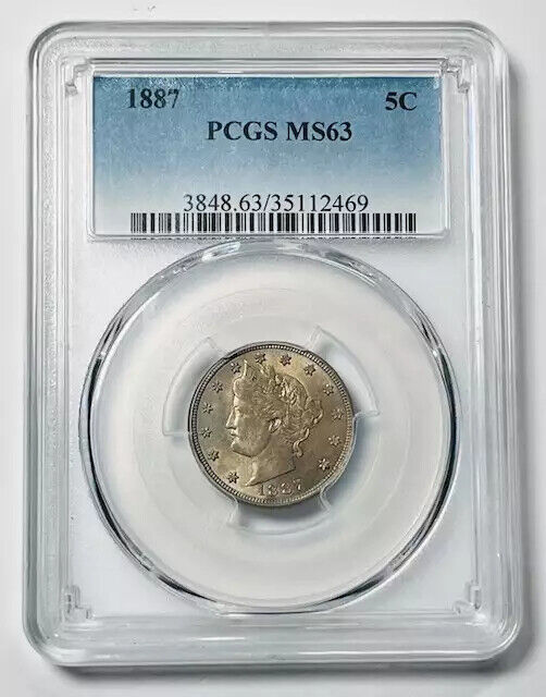 1887 P Liberty Head Nickel PCGS MS-63