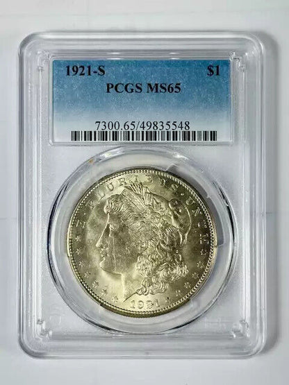 1921 S Morgan Silver Dollar PCGS MS-65