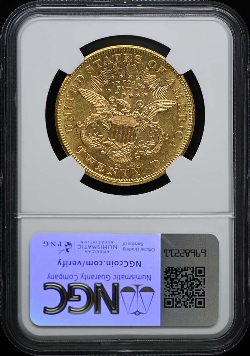 1876-CC Liberty Double Eagle Type 2 $20 NGC MS61