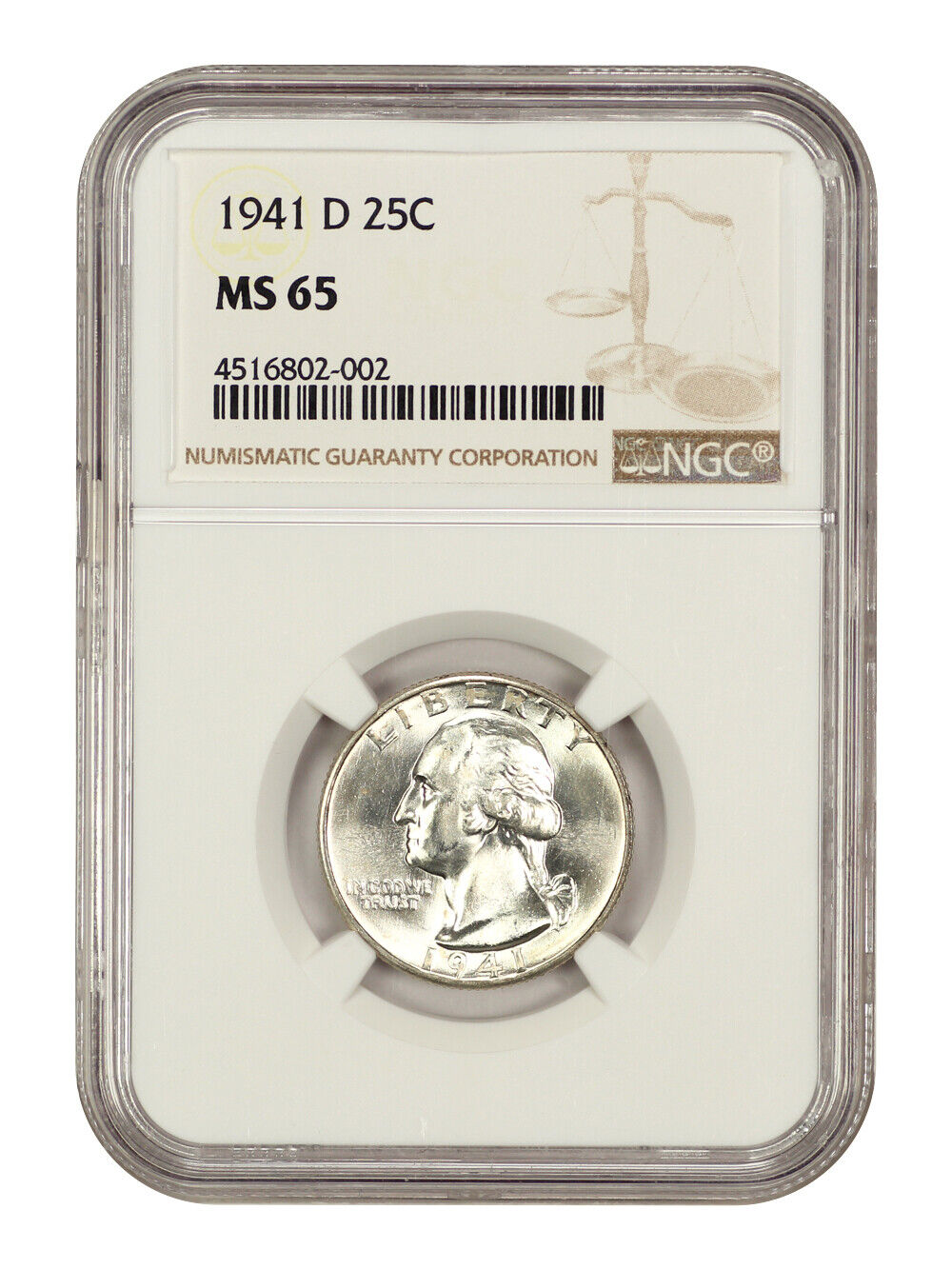 1941-D 25c NGC MS65