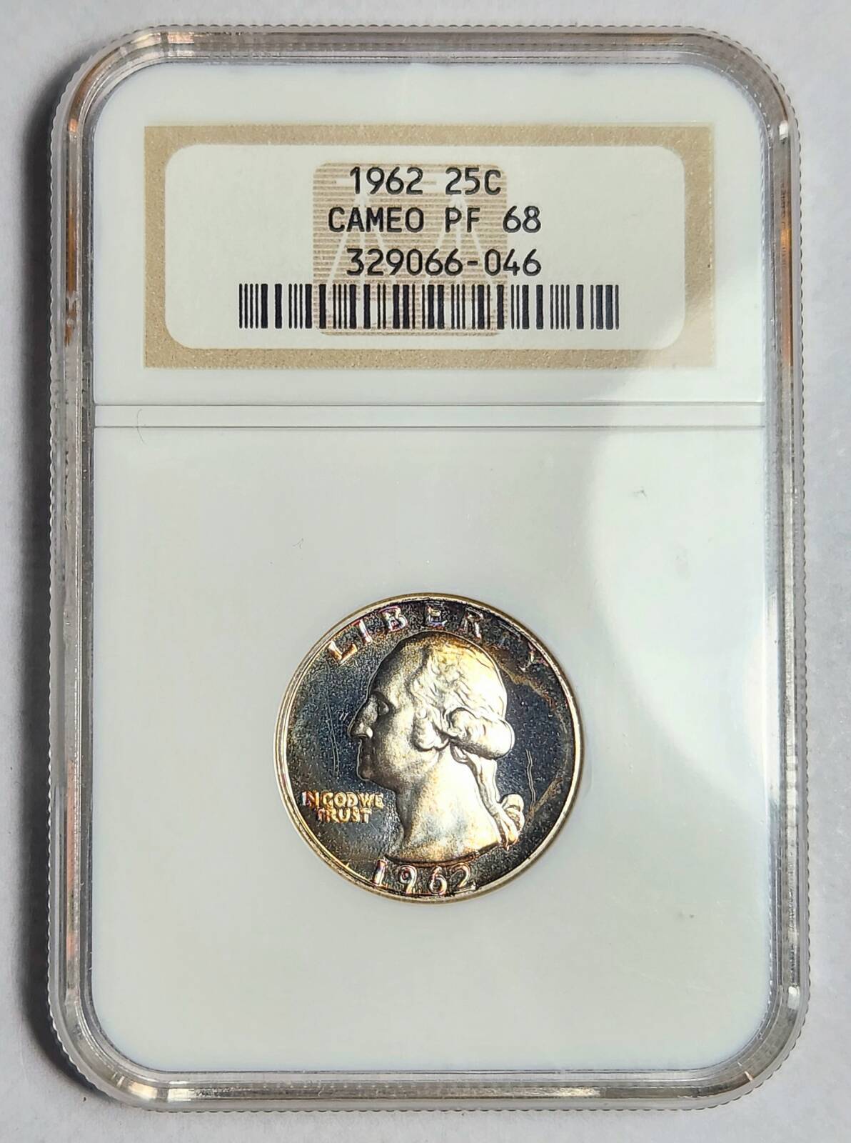 1962 P Washington Quarter NGC PF-68 CAMEO - PRETTY COLORS