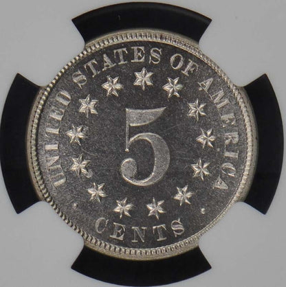 1872 Shield 5C NGC PR67CAM