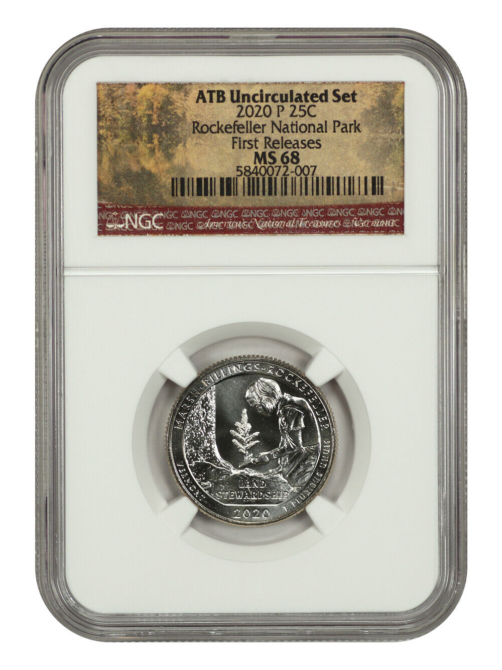 2020-P 25C Marsh-Billings-Rockefeller NP NGC MS68 - Type 1 - Clad