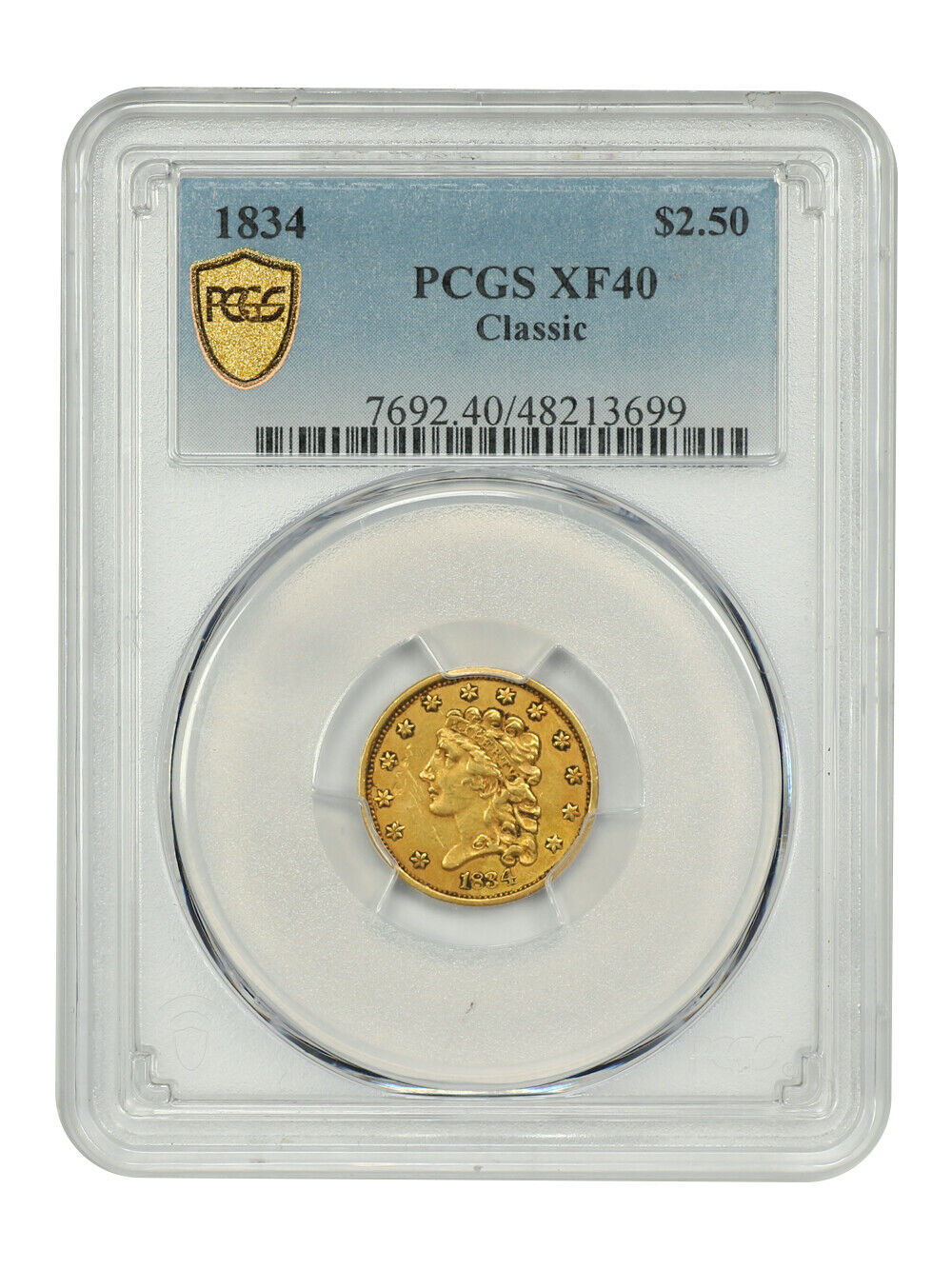 1834 $2.50 Classic PCGS XF40 - Classic Head $2.5 - Classic Head Gold Type Coin