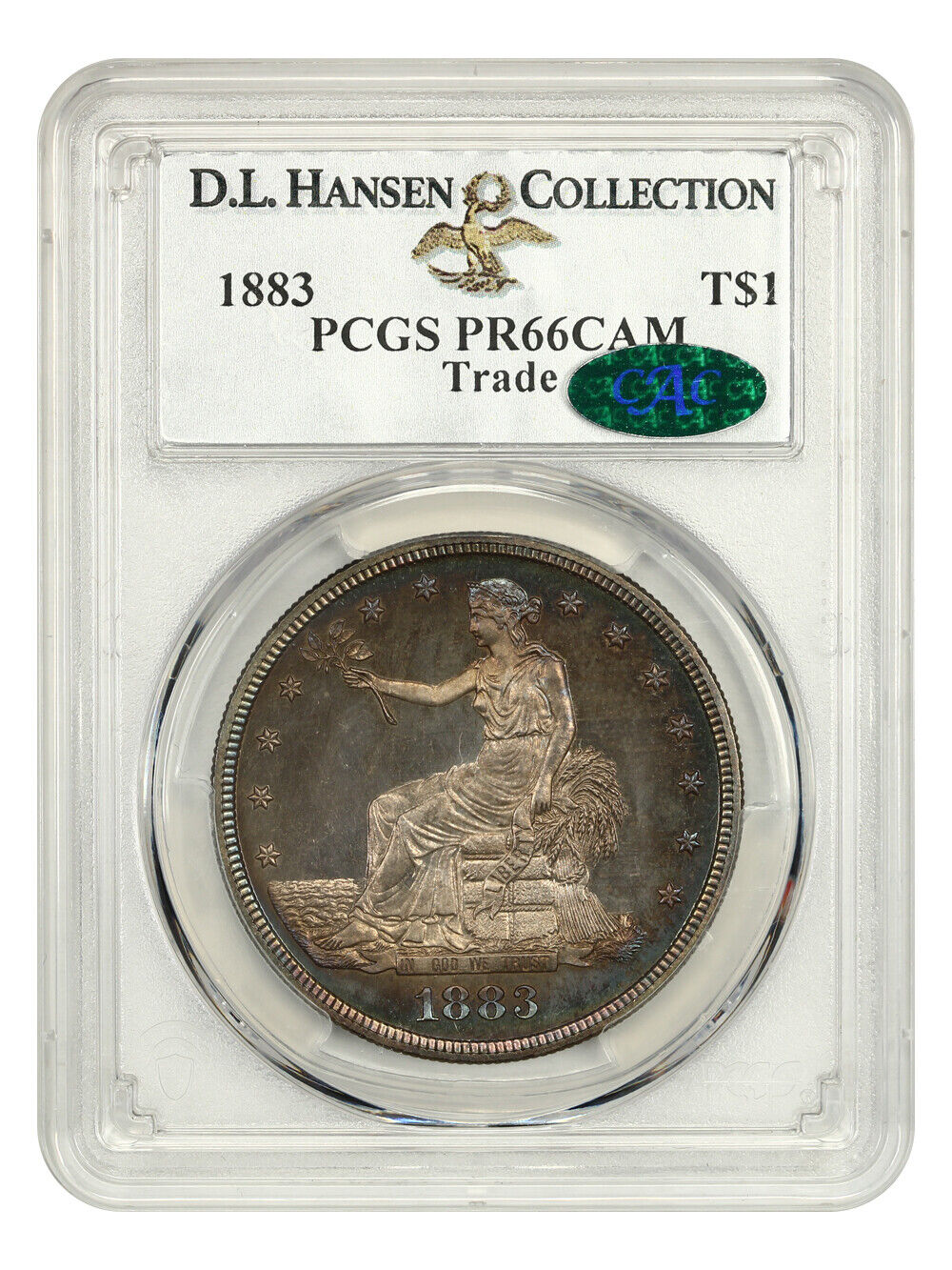 1883 Trade $1 PCGS/CAC Proof 66 CAM ex: D.L. Hansen