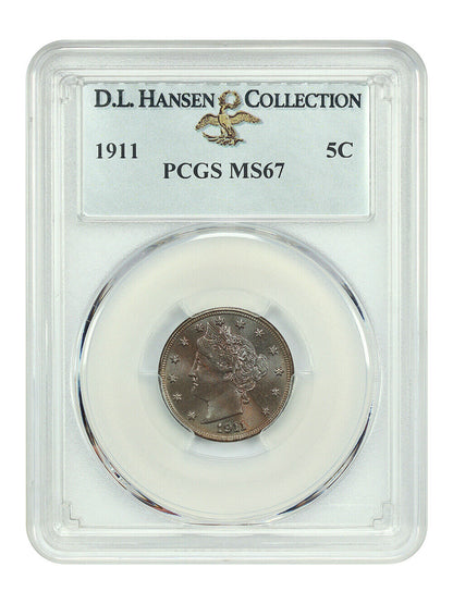 1911 5C PCGS MS67 ex: D.L. Hansen