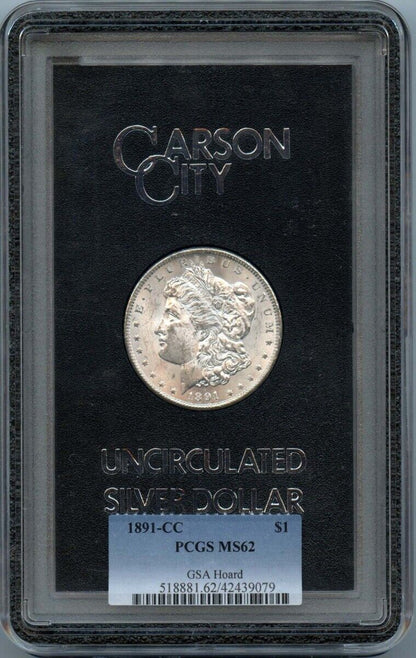 1891-CC Morgan Dollar GSA HOARD S$1 PCGS MS62