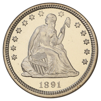 1891 25C NGC/CAC PR68CAM - Liberty Seated Quarter