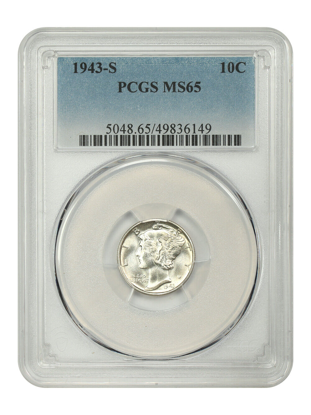 1943-S 10C PCGS MS65 - Mercury Dime