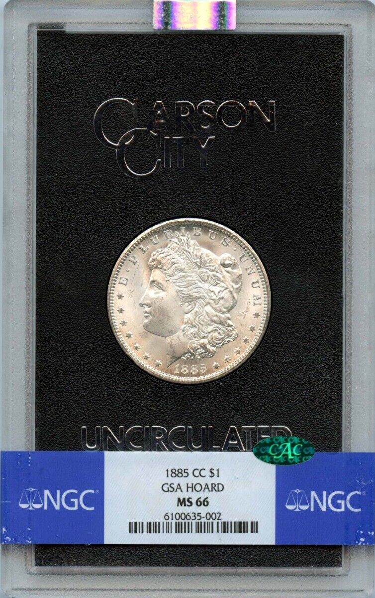 1885-CC Morgan Dollar GSA HOARD S$1 NGC MS66 (CAC)