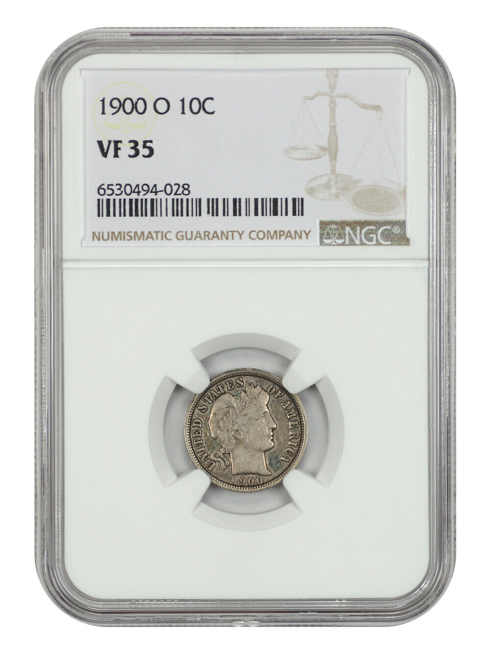 1900-O 10C NGC VF35 - Barber Dime - Better Date O-Mint