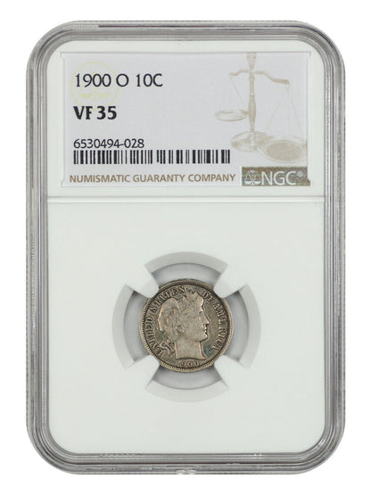 1900-O 10C NGC VF35 - Barber Dime - Better Date O-Mint