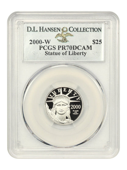 2000-W Platinum Eagle $25 PCGS Proof 70 DCAM ex: D.L. Hansen