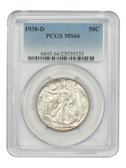 1938-D 50C PCGS MS66 - Walking Liberty Half Dollar - Low Mintage Issue