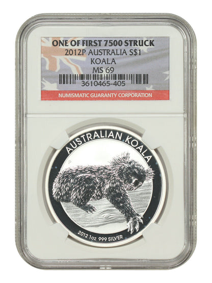 Australia: 2012P $1 Silver Koala NGC MS69 (1 of First 7500 Struck) - Other