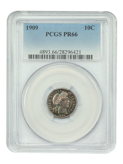 1909 10C PCGS PR66 - Barber Dime