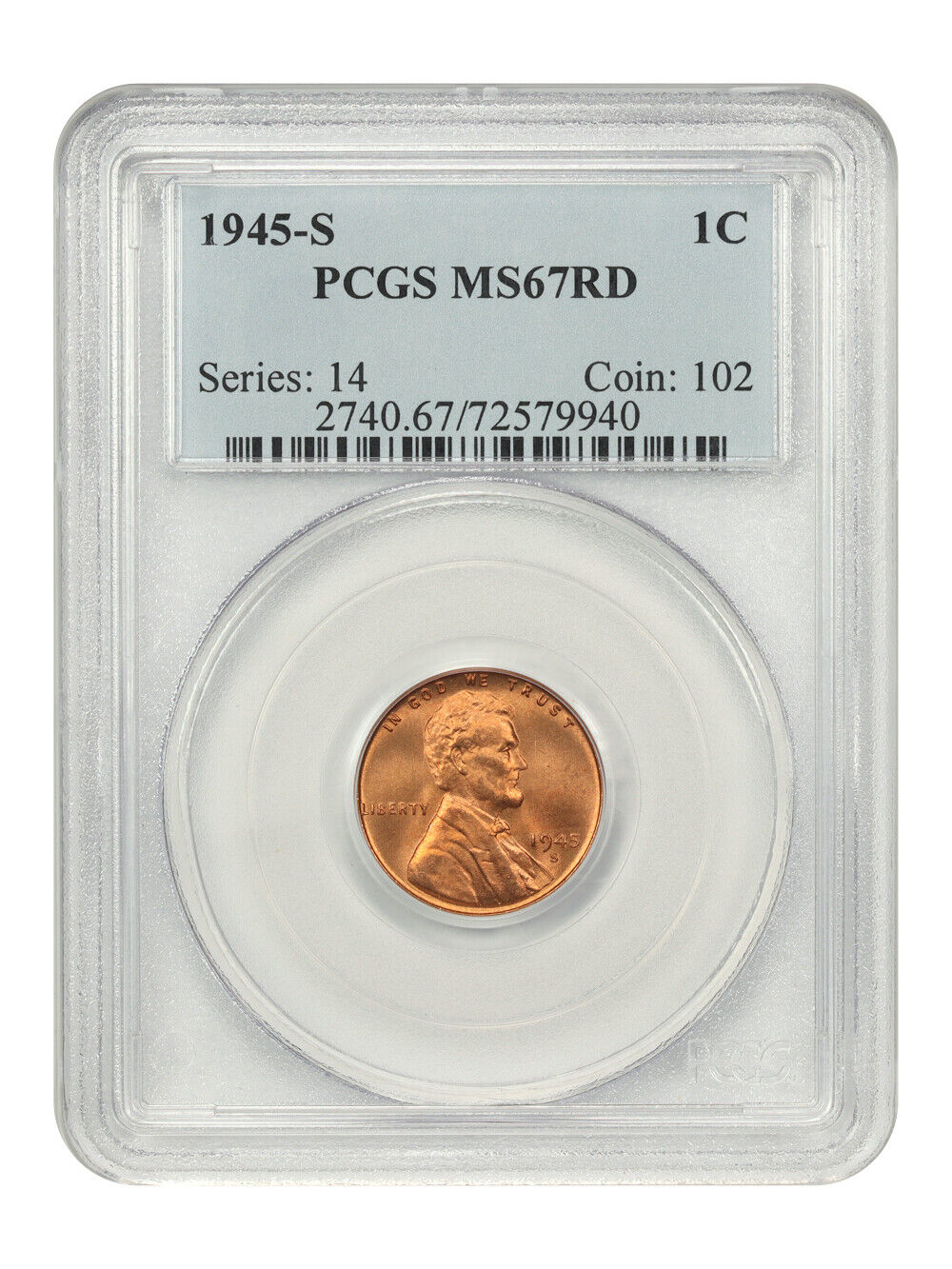 1945-S 1C PCGS MS67RD