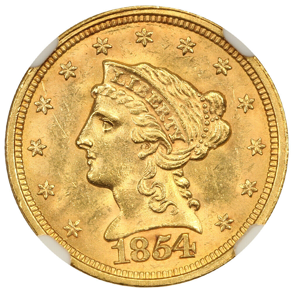 1854 $2.50 NGC MS64