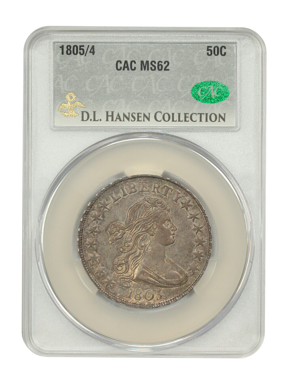 1805/4 50C CACG MS62 ex: D.L. Hansen - Draped Bust Half Dollar