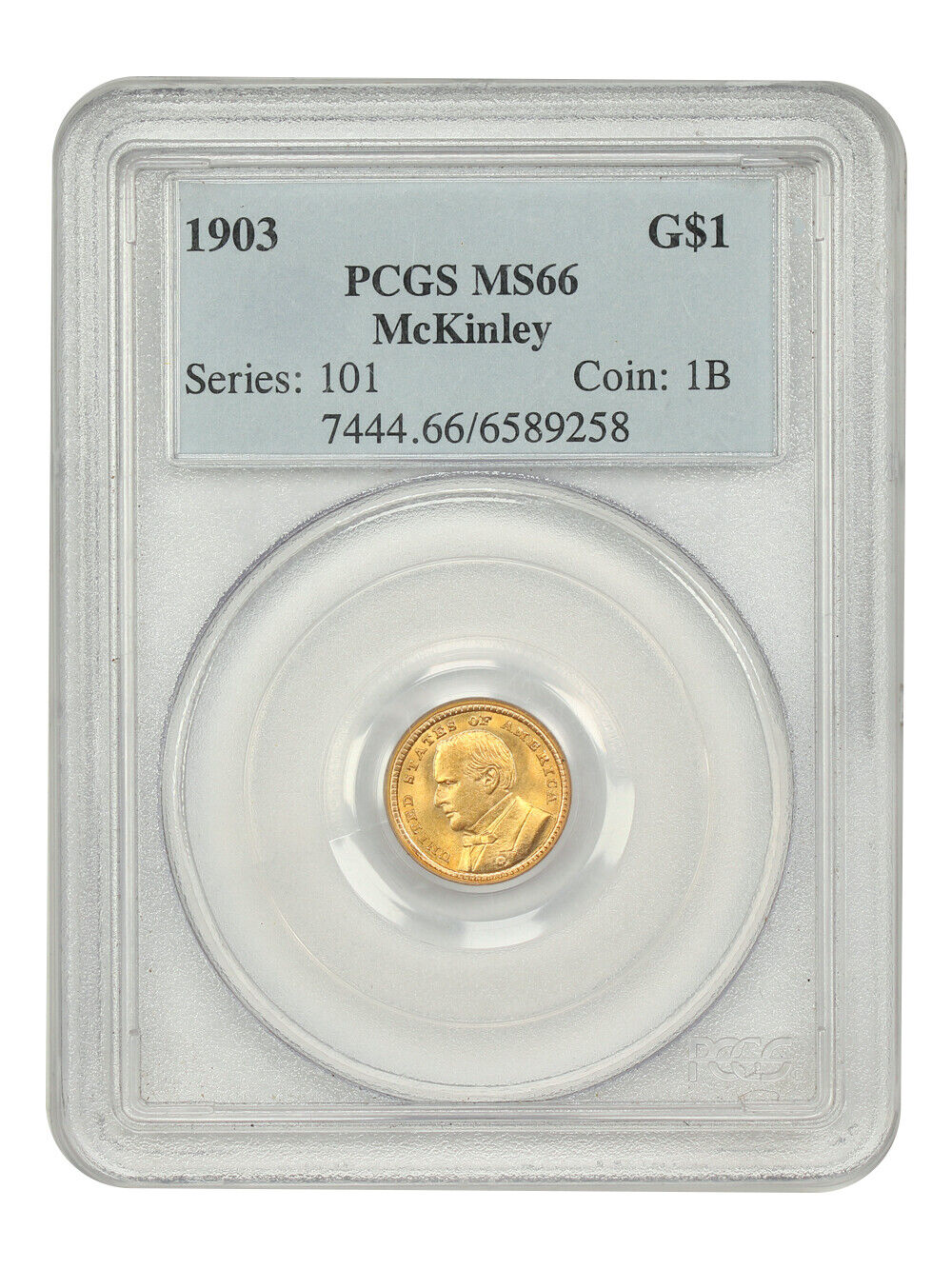 1903 G$1 McKinley PCGS MS66 - Classic Gold Commemorative