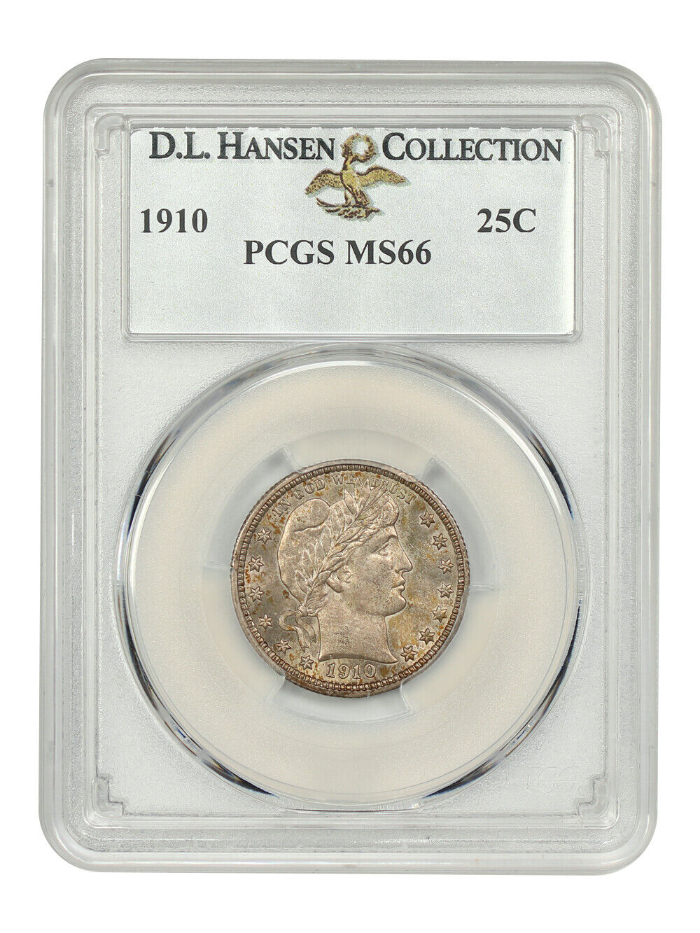 1910 25C PCGS MS66 ex: D.L. Hansen