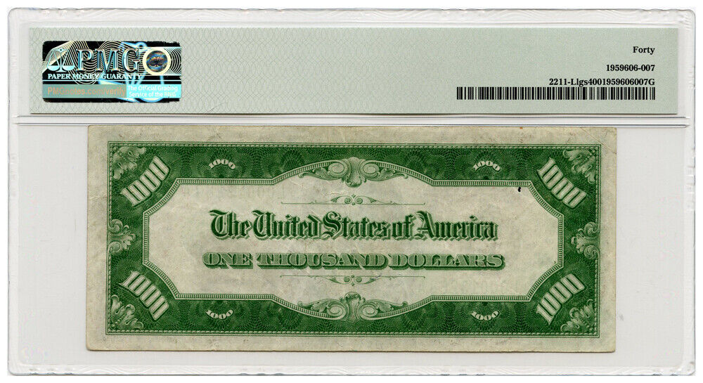 FR.2211-Llgs 1934 $1,000 FRN San Francisco PMG XF40 (Light Green) - Other