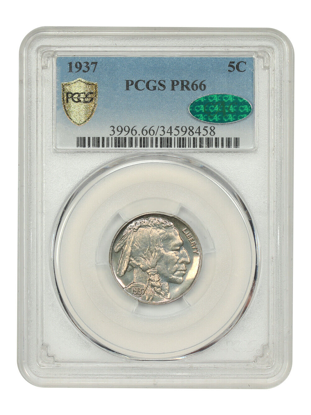 1937 5C PCGS/CAC PR66 - Buffalo Nickel