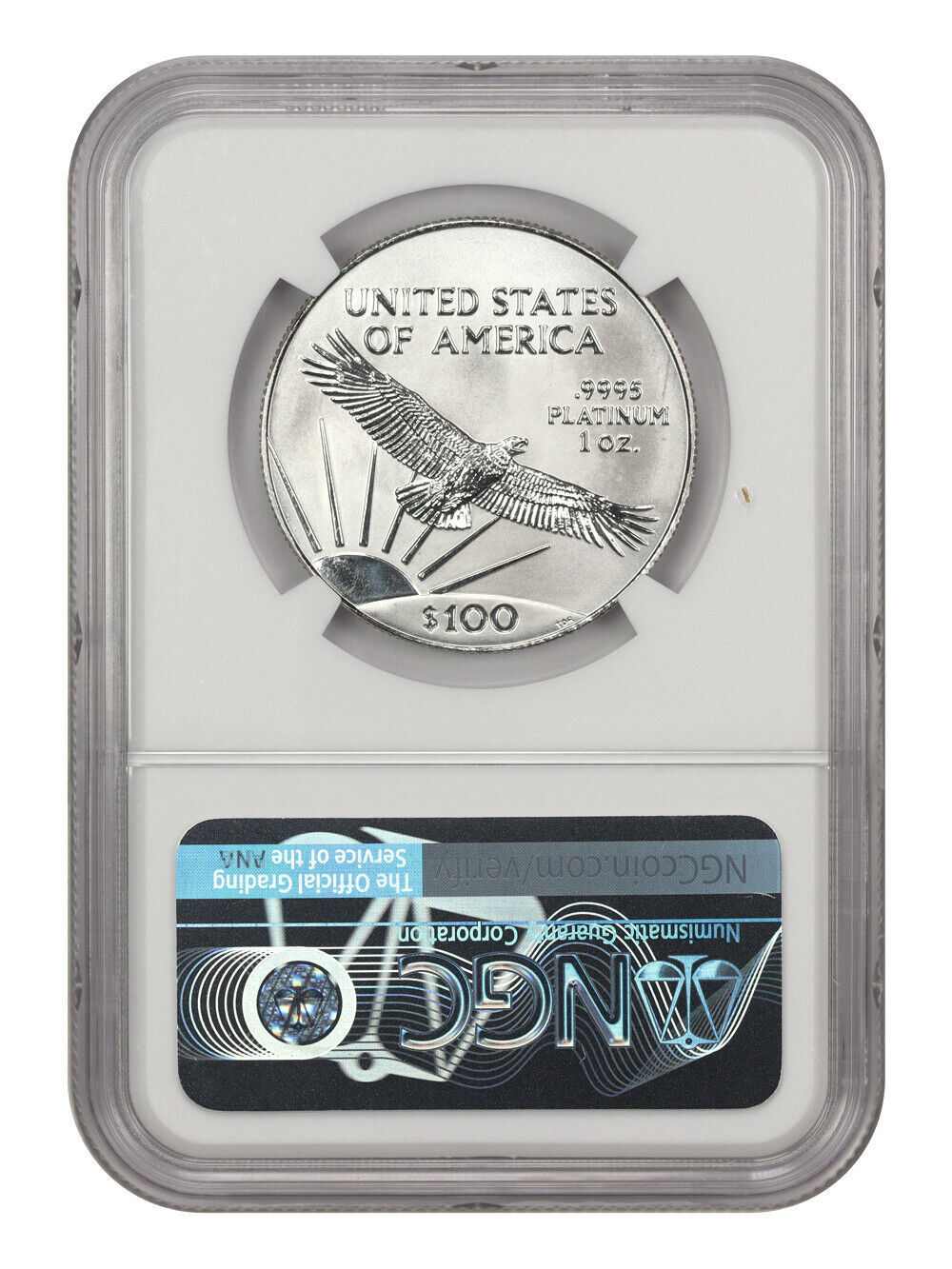 Mint Error: 1997 Platinum Eagle $100 NGC MS69 (Obverse Struck Thru)