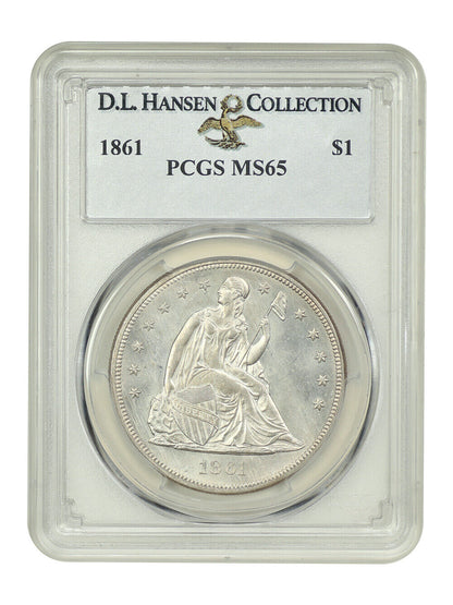 1861 $1 PCGS MS65 ex: D.L. Hansen - Civil War Issue