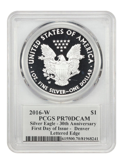 2016-W $1 Silver Eagle PCGS PR70DCAM (First Day of Issue, Mercanti Signature)