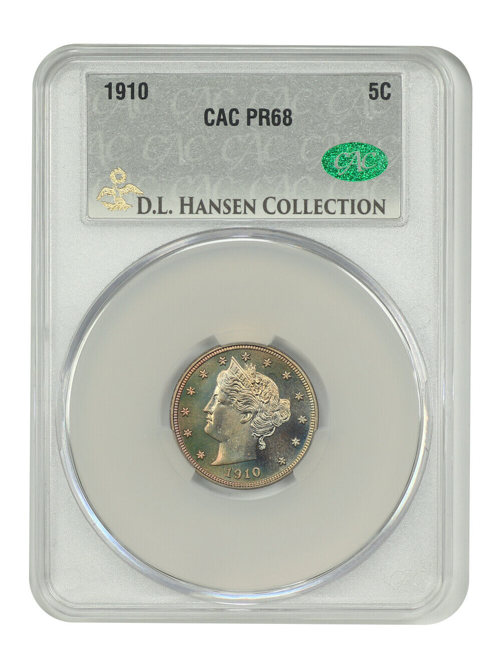 1910 5C CACG PR68 ex: D.L. Hansen - Liberty Nickel