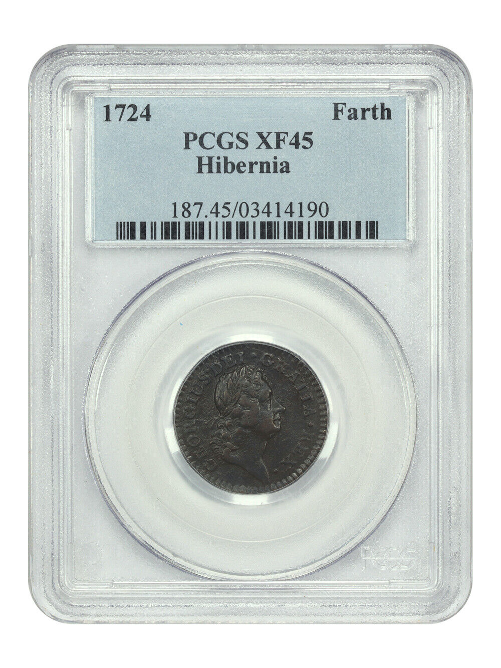 1724 Hibernia 1 Farthing PCGS XF45 - Colonials