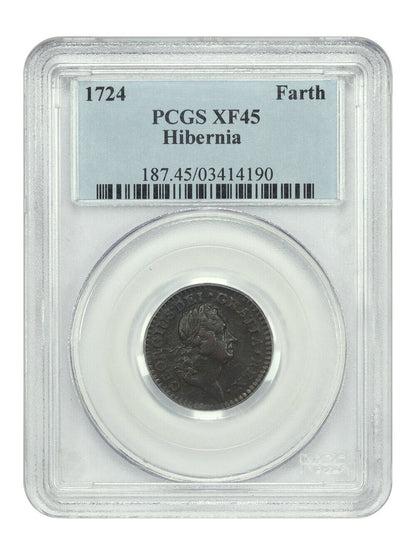 1724 Hibernia 1 Farthing PCGS XF45 - Colonials