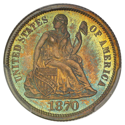 1870 10C PCGS/CAC PR66+ ex: D.L. Hansen