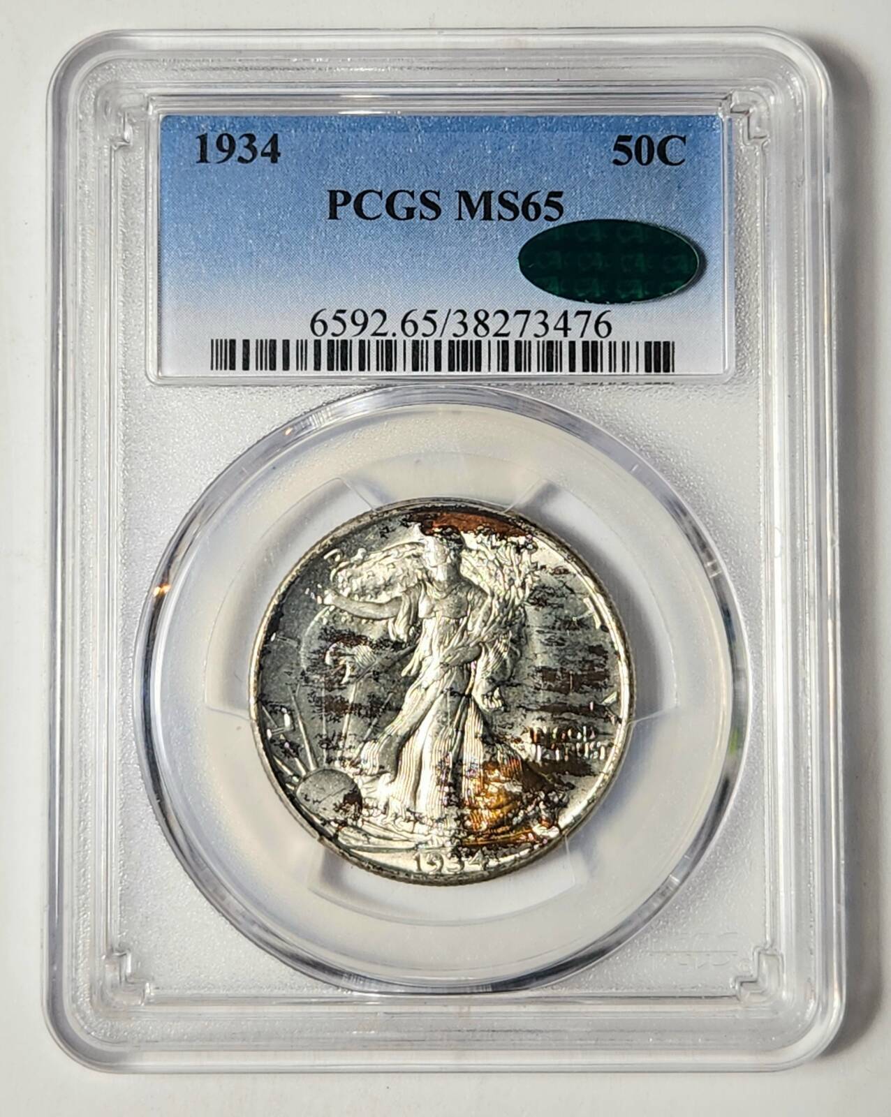 1934 P Walking Liberty Half Dollar PCGS MS-65 CAC - LOOKS ORIGINAL