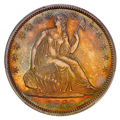 1869 50C PCGS PR64 - Liberty Seated Half Dollar