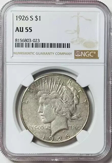 1926 S Peace Dollar NGC AU-55