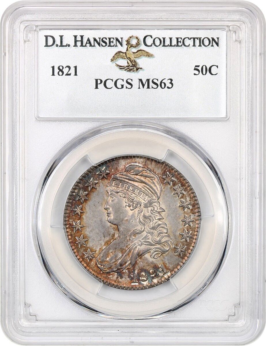 1821 50c PCGS MS63 ex: D.L. Hansen