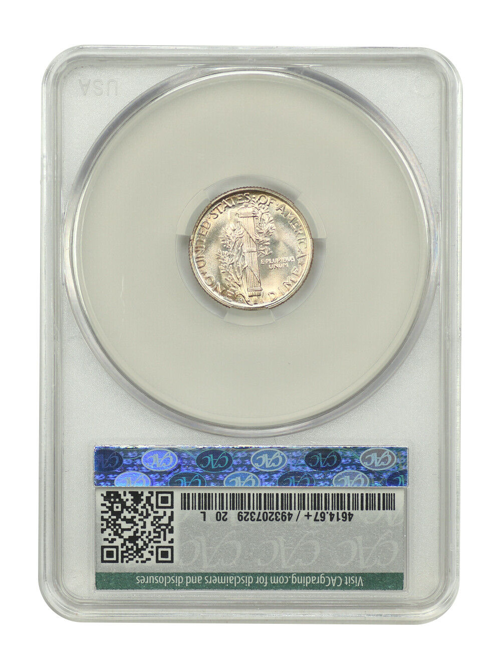 1942-S 10C CACG MS67+FB ex: D.L. Hansen - Mercury Dime