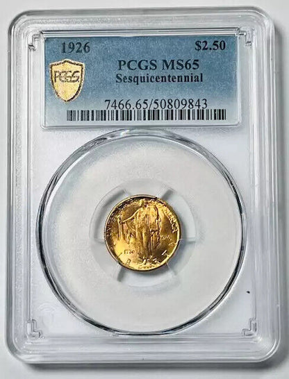 1926 P Gold $2.5 Sesquicentennial PCGS MS-65